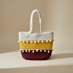 Handcrafted Cotton Rope Tote Bag - Maroon