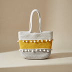 Handcrafted Cotton Rope Tote Bag - Gray