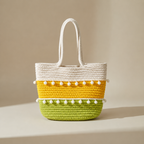 Handcrafted Cotton Rope Tote Bag - Green