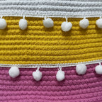 Handcrafted Cotton Rope Tote Bag - Pink Yellow