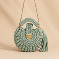 Handcrafted Puff Crochet Handbag - Light green