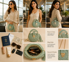 Handcrafted Puff Crochet Handbag - Light green
