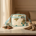 Dream Colors Quilted Cotton Sling Bag - Blue White