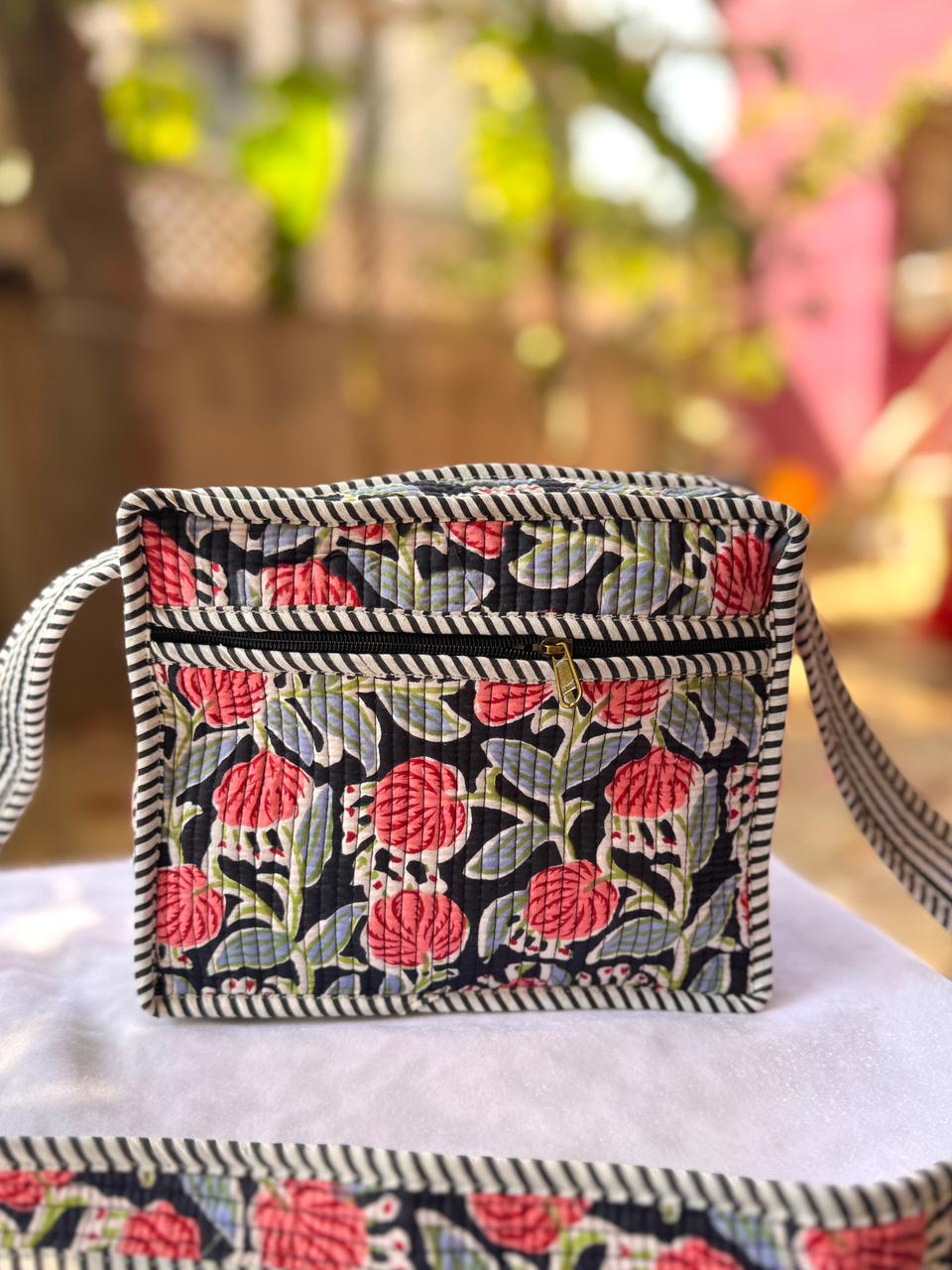 Dream Colors Quilted Cotton Sling Bag - Floral 2