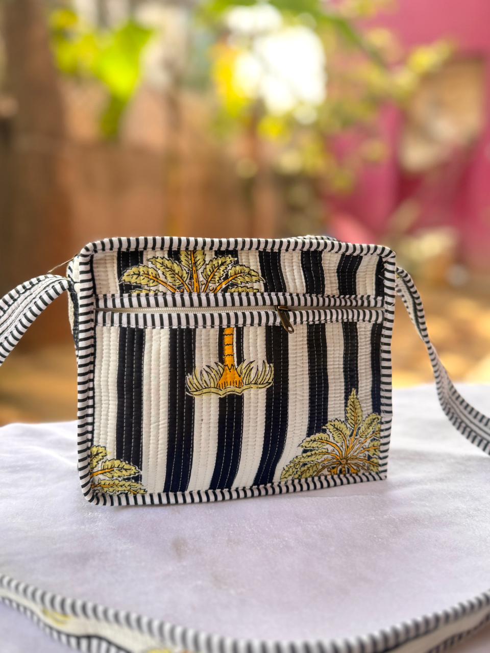 Dream Colors Quilted Cotton Sling Bag - Floral 1