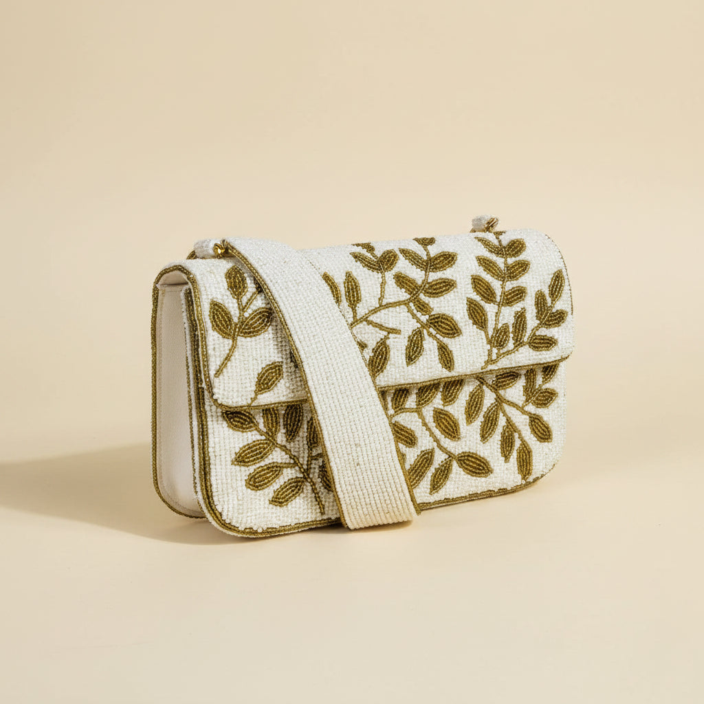 Handcrafted Beaded Bags - Leafy