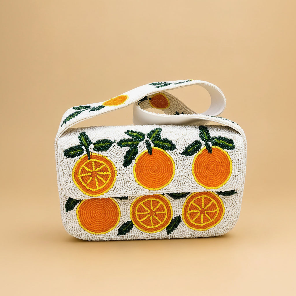 Handcrafted Beaded Bags - Orange Grove