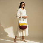 Handcrafted Cotton Rope Tote Bag - Maroon